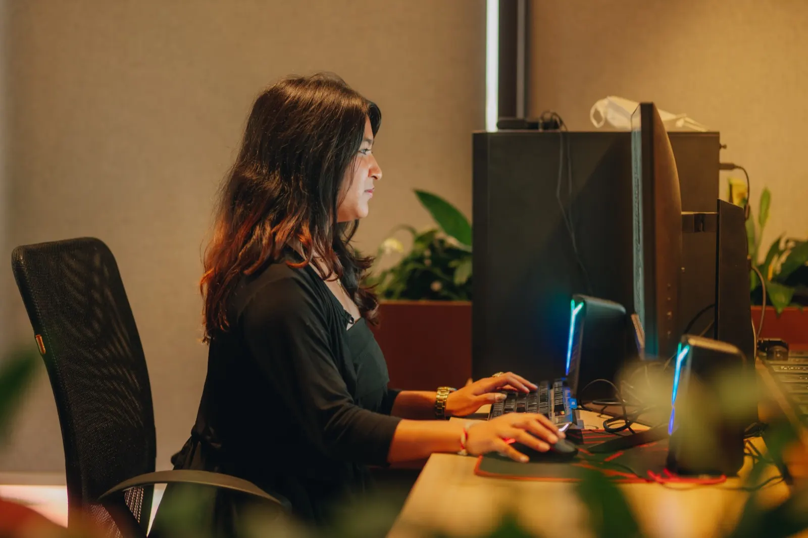 Techspire student working in a computer lab