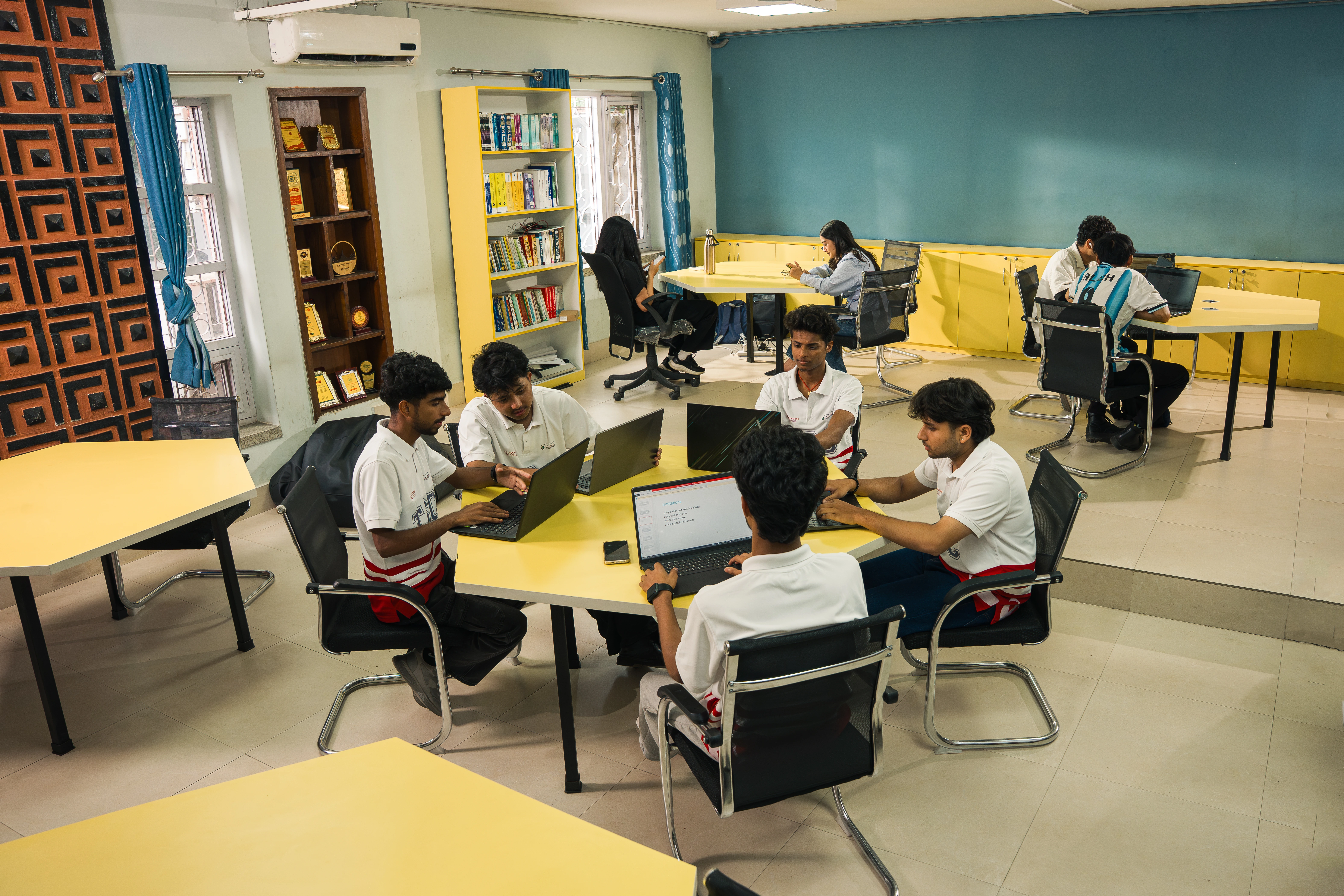 Students working on a robotics project