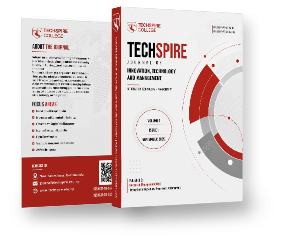 Techspire Journal of Innovation, Technology and Management, Volume 1, Issue 1 — front and back cover