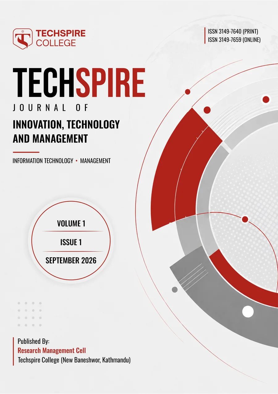 Front cover of Techspire Journal of Innovation, Technology and Management, Volume 1, Issue 1, September 2026